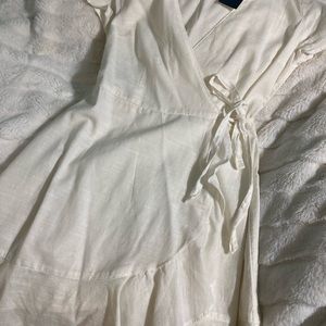White wrap dress